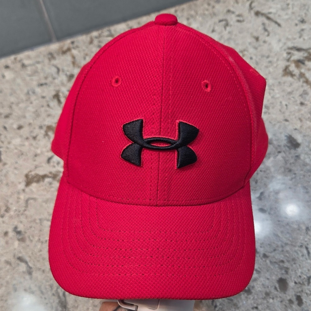 Under Armour Kids Blitzing 3.0 Red Athletic Baseball Hat Cap 1305457 M/L